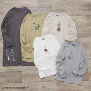 大人気ムーミンシリーズに新作が登場♪ カラーで描かれたキャラクターはもちろん単色で描かれたキャラクターも◎ 大人も着やすいサイズ感で展開