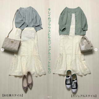 履くだけで可愛くなれる白レースのスカートを使った着こなしをご紹介 カジュアルスタイルだけでなくお仕事服としてもOK