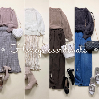 触り心地のよいふわふわニットがプルオーバーで登場♡ 着るだけで華やかな印象にもなるのがうれしいポイントのひとつ