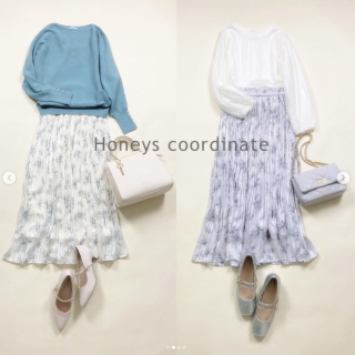 新作のスカートは上品な花柄とプリーツデザインで1点投入で華やかな印象に 休日コーデにもお仕事コーデにもOK