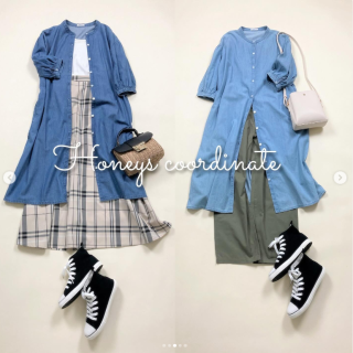 デニムのシャツワンピはそのまま着るだけでなく春羽織りとしてもOKなうれしいアイテム 高身長さんはパンツとのレイヤードも楽しめる丈感