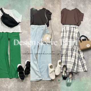 シンプルだけど体型カバーが叶う袖タックデザインTシャツ カラバリ豊富な全8色展開、Sサイズから3Lサイズまで5サイズ展開なのもうれしいポイント！