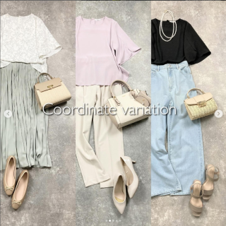 スタッフスタイリング年間1位のスタッフと作ったコラボ商品 チューリップ袖のデザインがかわいいブラウス きれいめコーデはもちろんデニム合わせでカジュアルダウンするのも◎