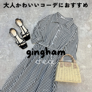 柄コーデに挑戦するならギンガムチェックがおすすめ！ モノトーンで合わせやすく、着回しもしやすい！