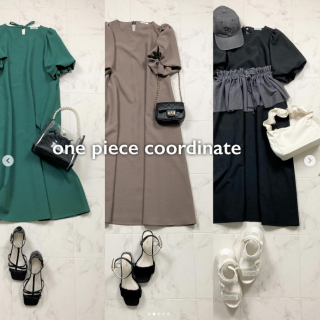 バルーンスリーブのワンピースに新作が登場！ カラバリはブラック・グリーン・モカの3色展開