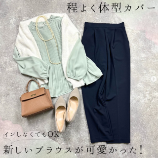可愛いブラウスでコーデをアップデート！ インしなくても着映えるブラウスはさりげなく体系カバーもできて良き！